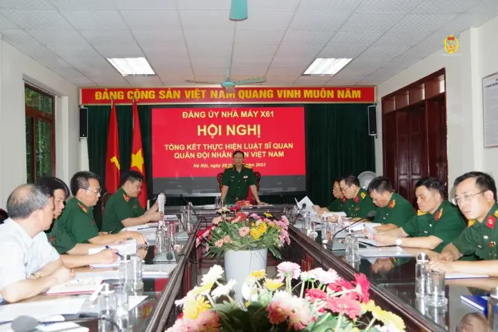 ĐẢNG ỦY NHÀ MÁY X61 TỔ CHỨC TỔNG KẾT LUẬT SĨ QUAN QUÂN ĐỘI NHÂN DÂN VIỆT NAM