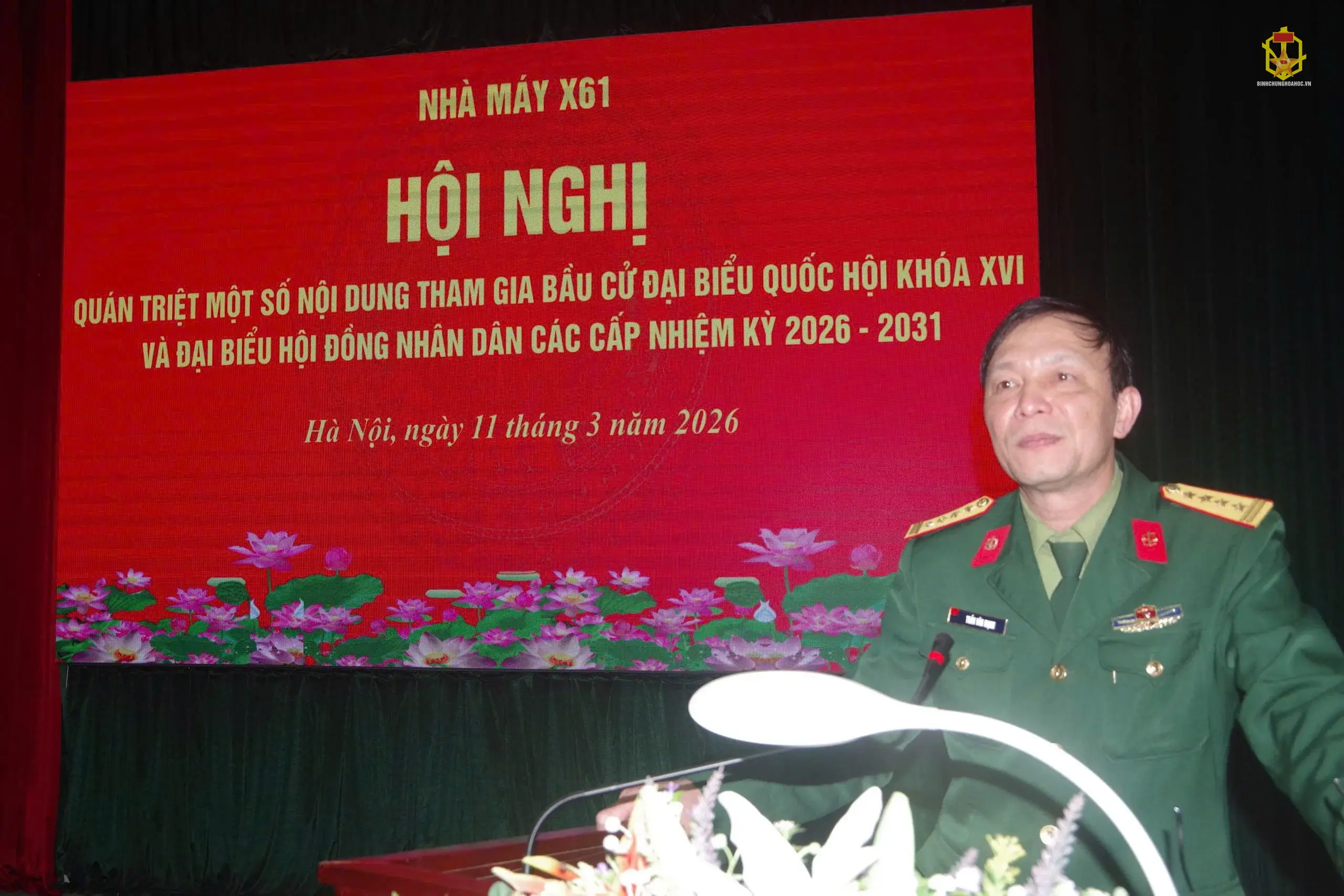 NHÀ MÁY X61 TỔ CHỨC HỘI NGHỊ QUÁN TRIỆT MỘT SỐ NỘI DUNG THAM GIA BẦU CỬ ĐẠI BIỂU QUỐC HỘI KHÓA XVI VÀ ĐẠI BIỂU HĐND CÁC CẤP NHIỆM KỲ 2026 – 2031