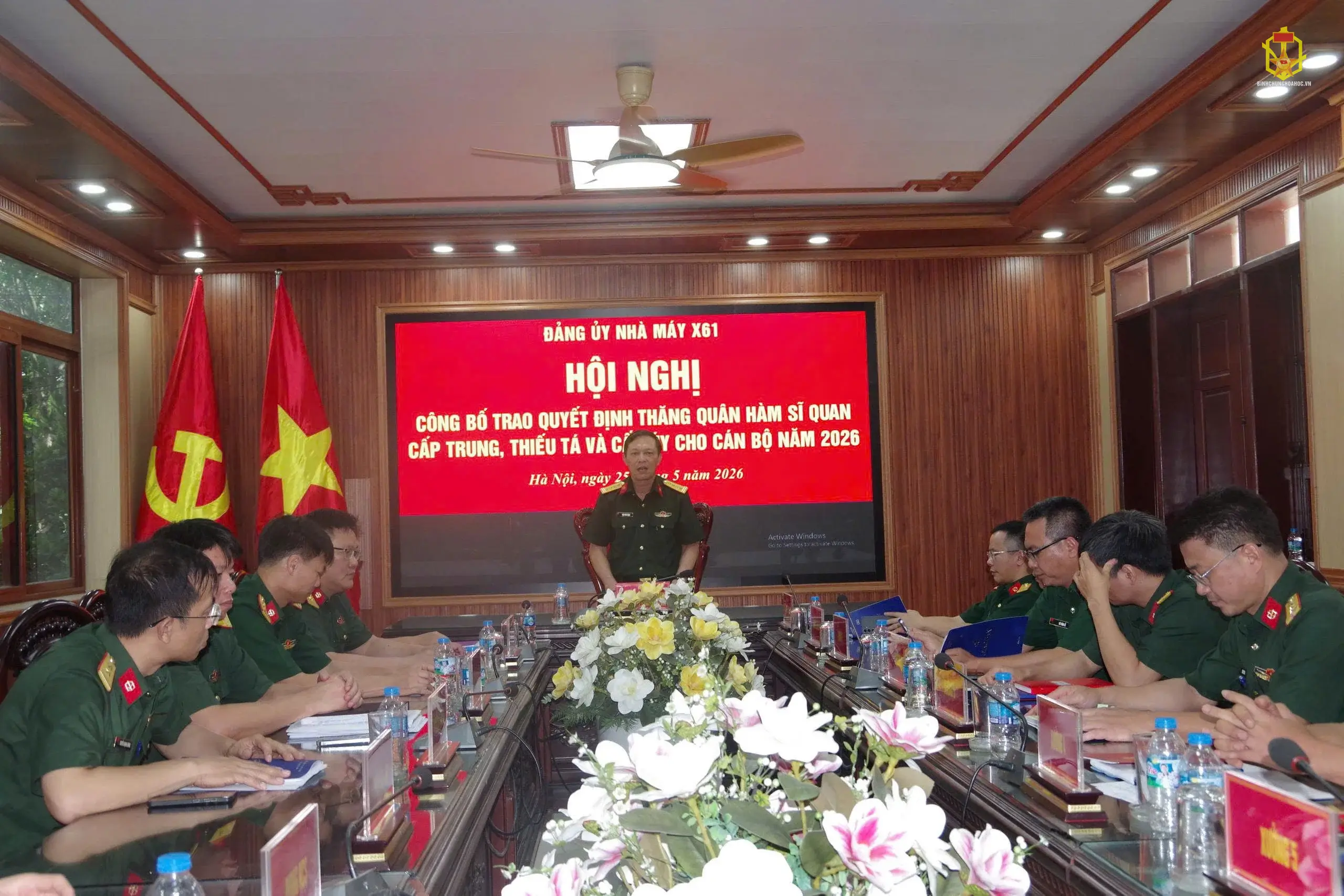 ĐẢNG UỶ NHÀ MÁY X61 TỔ CHỨC HỘI NGHỊ TRAO QUYẾT ĐỊNH THĂNG QUÂN HÀM SĨ QUAN NĂM 2026